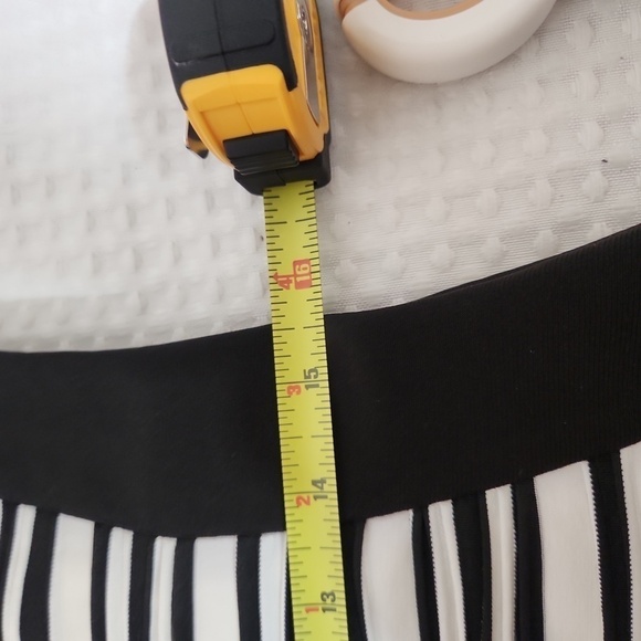 BALI Textured Striped Wave Colorblock Asymmetrical Shoulder Dress Size L - Picture 13 of 14